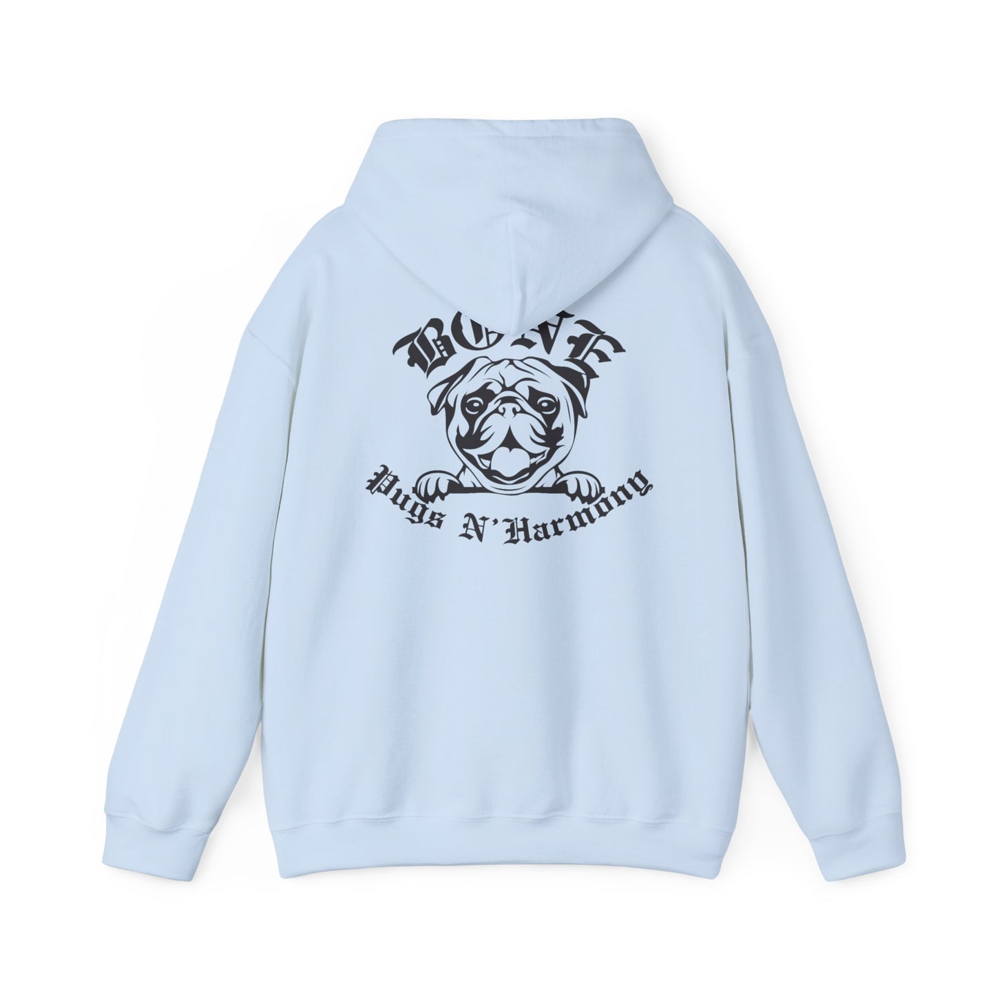 "Bone Pugs N' Harmony-We let the dogs out" Unisex Heavy Blend™ Hooded Sweatshirt