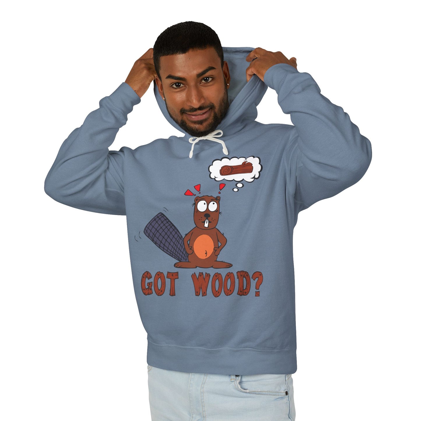 "Got Wood?" Beaver/PNW Unisex Hooded Sweatshirt (Original Art)