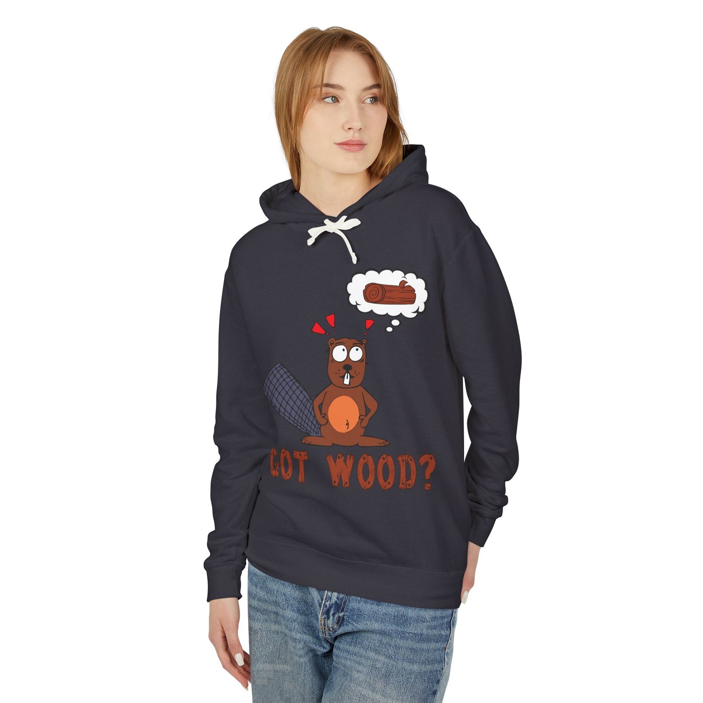 "Got Wood?" Beaver/PNW Unisex Hooded Sweatshirt (Original Art)