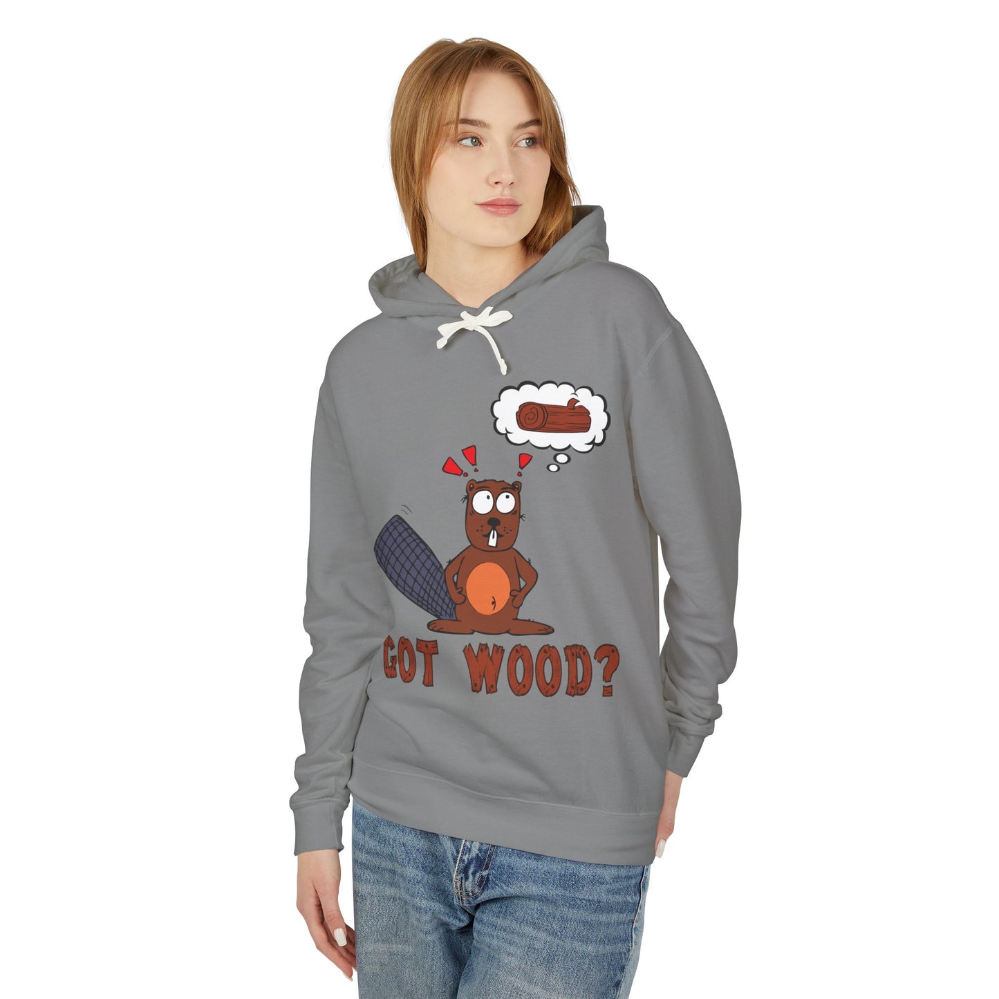 "Got Wood?" Beaver/PNW Unisex Hooded Sweatshirt (Original Art)