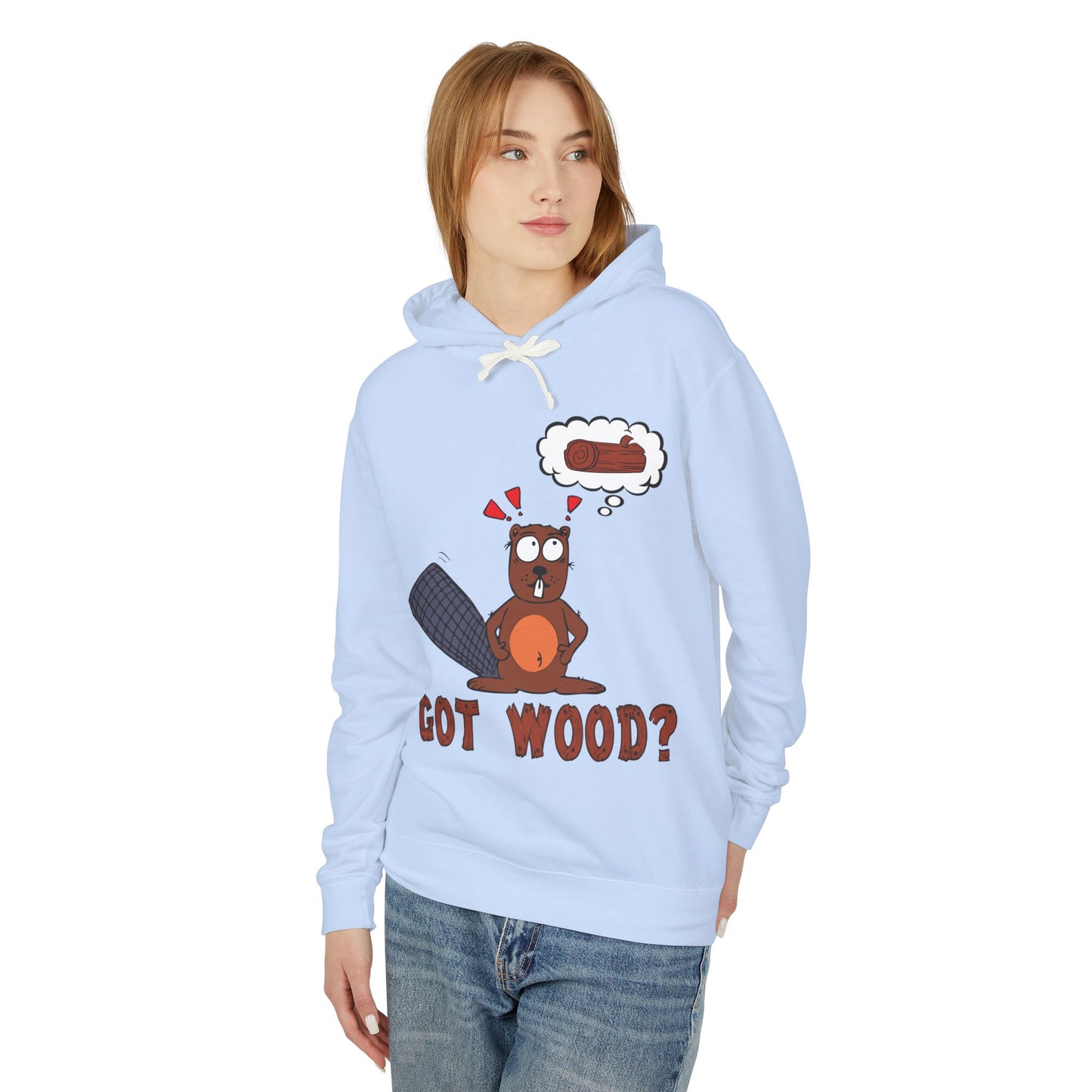 "Got Wood?" Beaver/PNW Unisex Hooded Sweatshirt (Original Art)