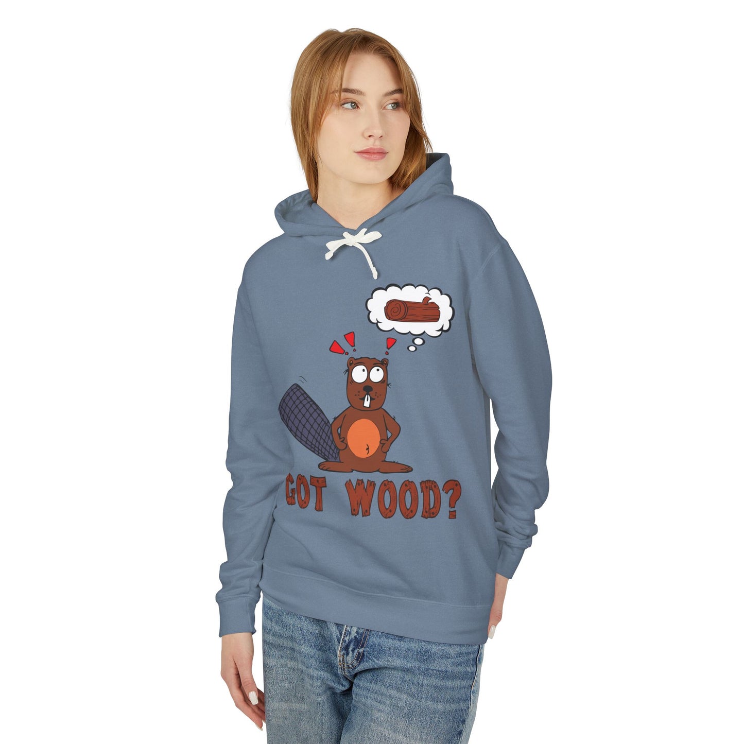 "Got Wood?" Beaver/PNW Unisex Hooded Sweatshirt (Original Art)