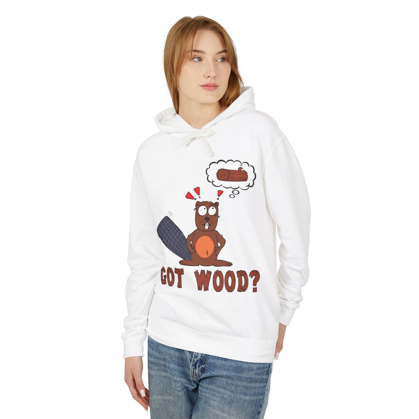 "Got Wood?" Beaver/PNW Unisex Hooded Sweatshirt (Original Art)