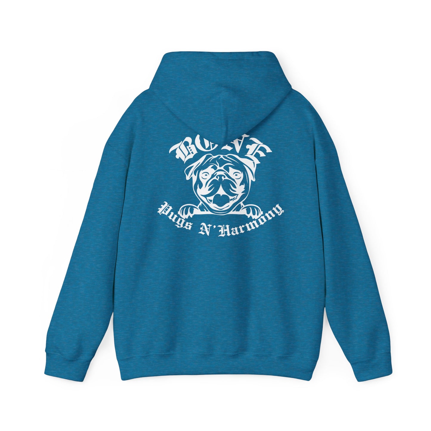 "Bone Pugs N' Harmony-We let the dogs out" Unisex Heavy Blend™ Hooded Sweatshirt