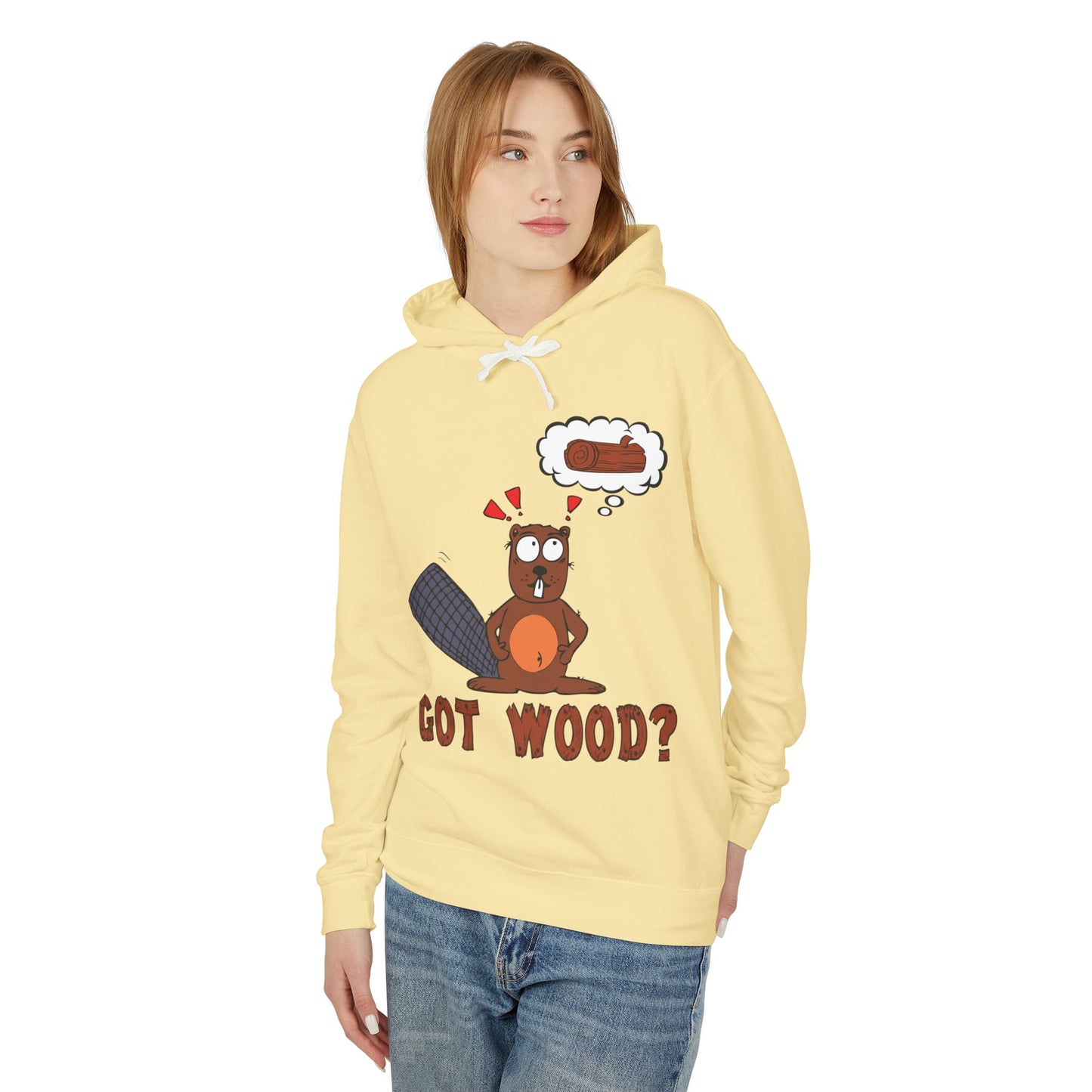 "Got Wood?" Beaver/PNW Unisex Hooded Sweatshirt (Original Art)