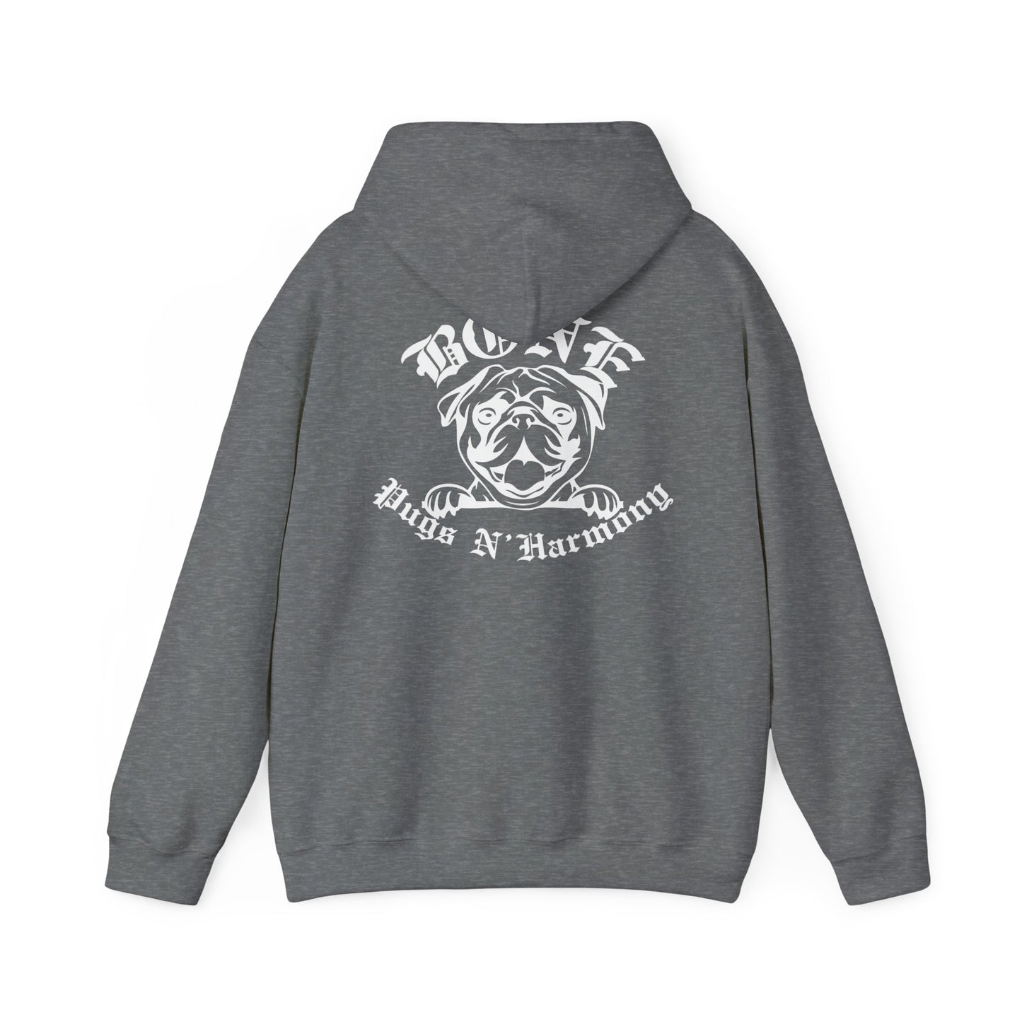 "Bone Pugs N' Harmony-We let the dogs out" Unisex Heavy Blend™ Hooded Sweatshirt