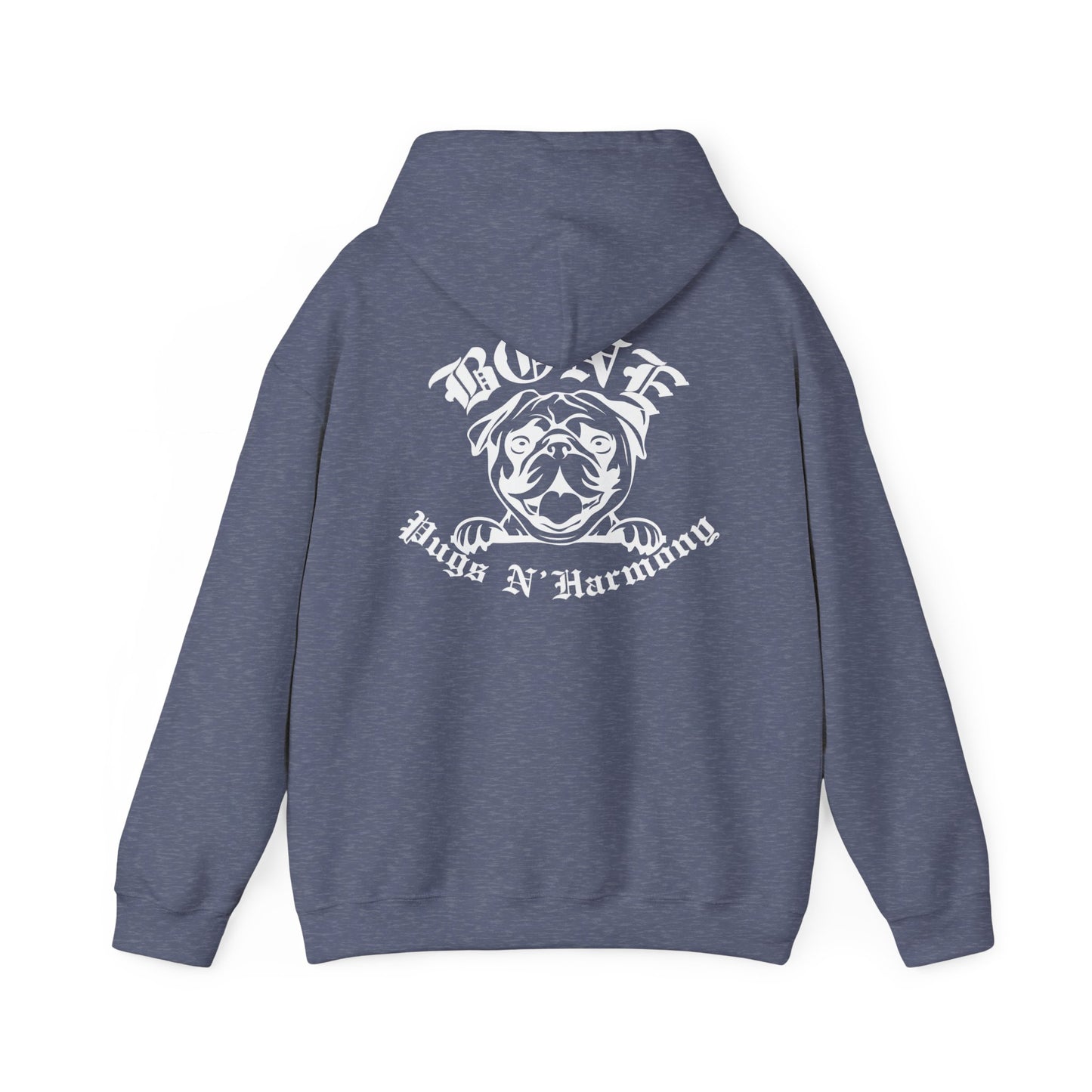 "Bone Pugs N' Harmony-We let the dogs out" Unisex Heavy Blend™ Hooded Sweatshirt
