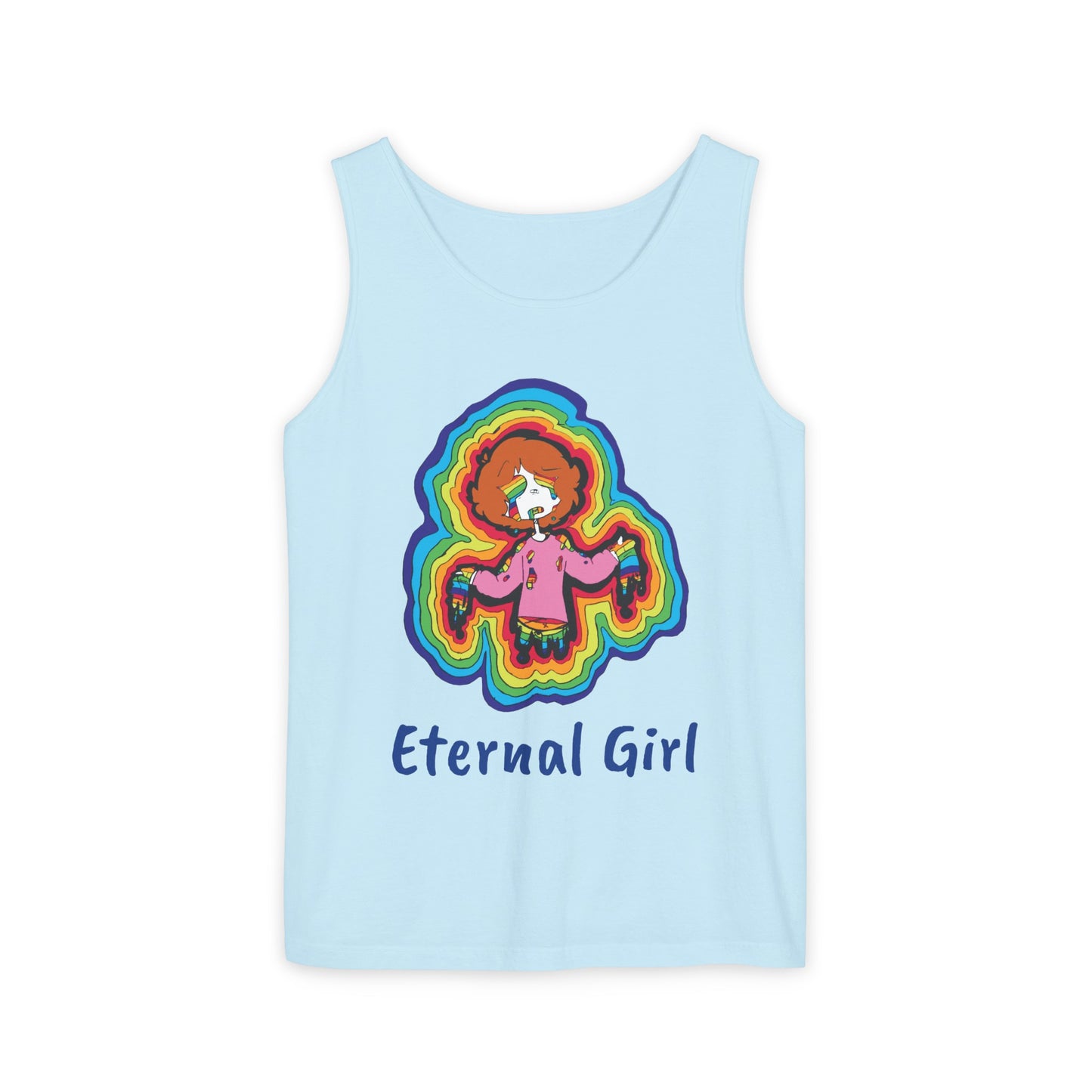 "Eternal Girl" Original Art-Unisex Garment-Dyed Tank Top