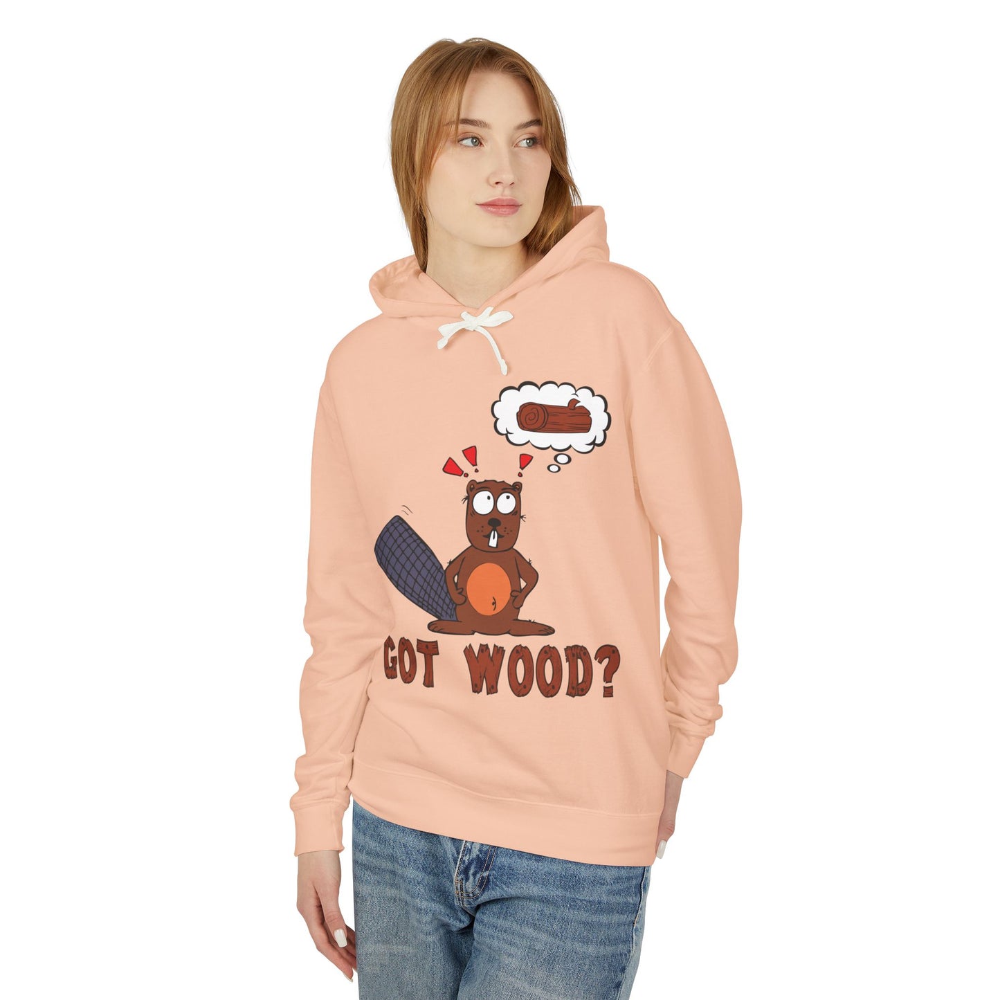 "Got Wood?" Beaver/PNW Unisex Hooded Sweatshirt (Original Art)