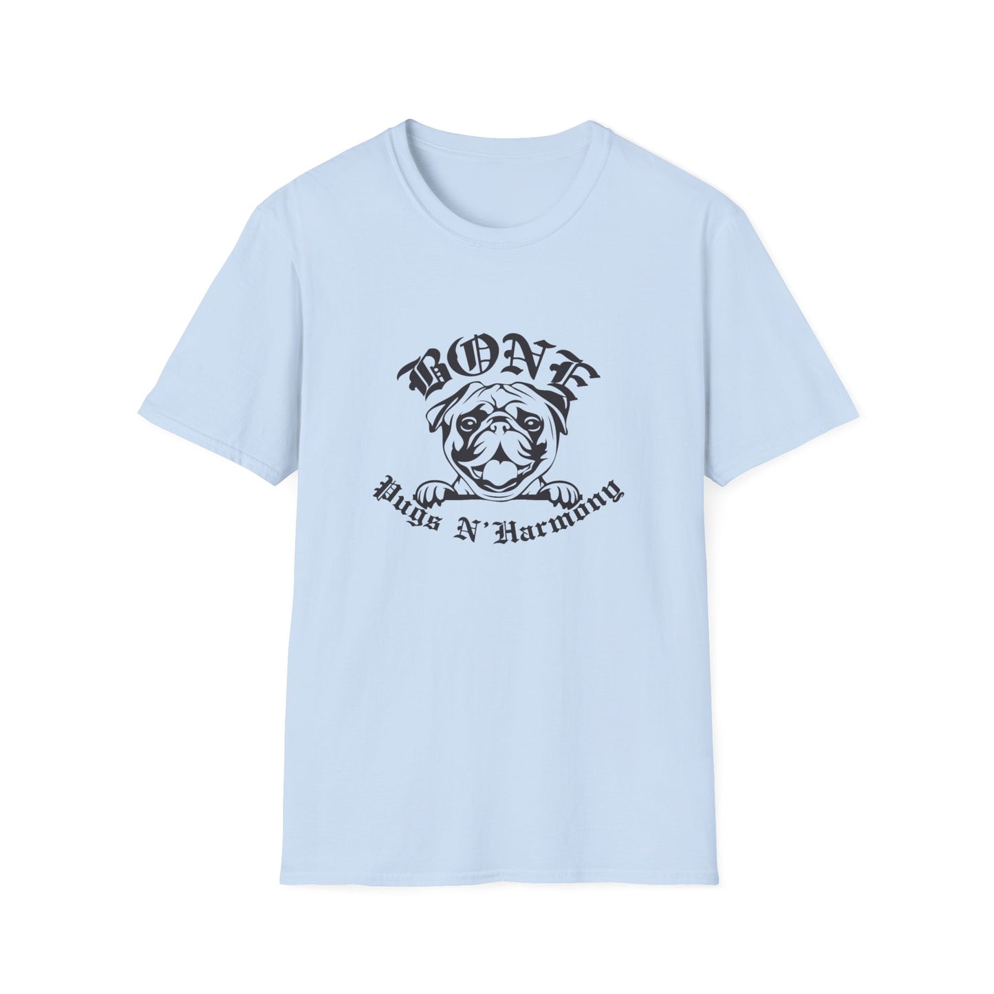 "Bone Pugs N' Harmony" Tee Shirt (Black Outline)