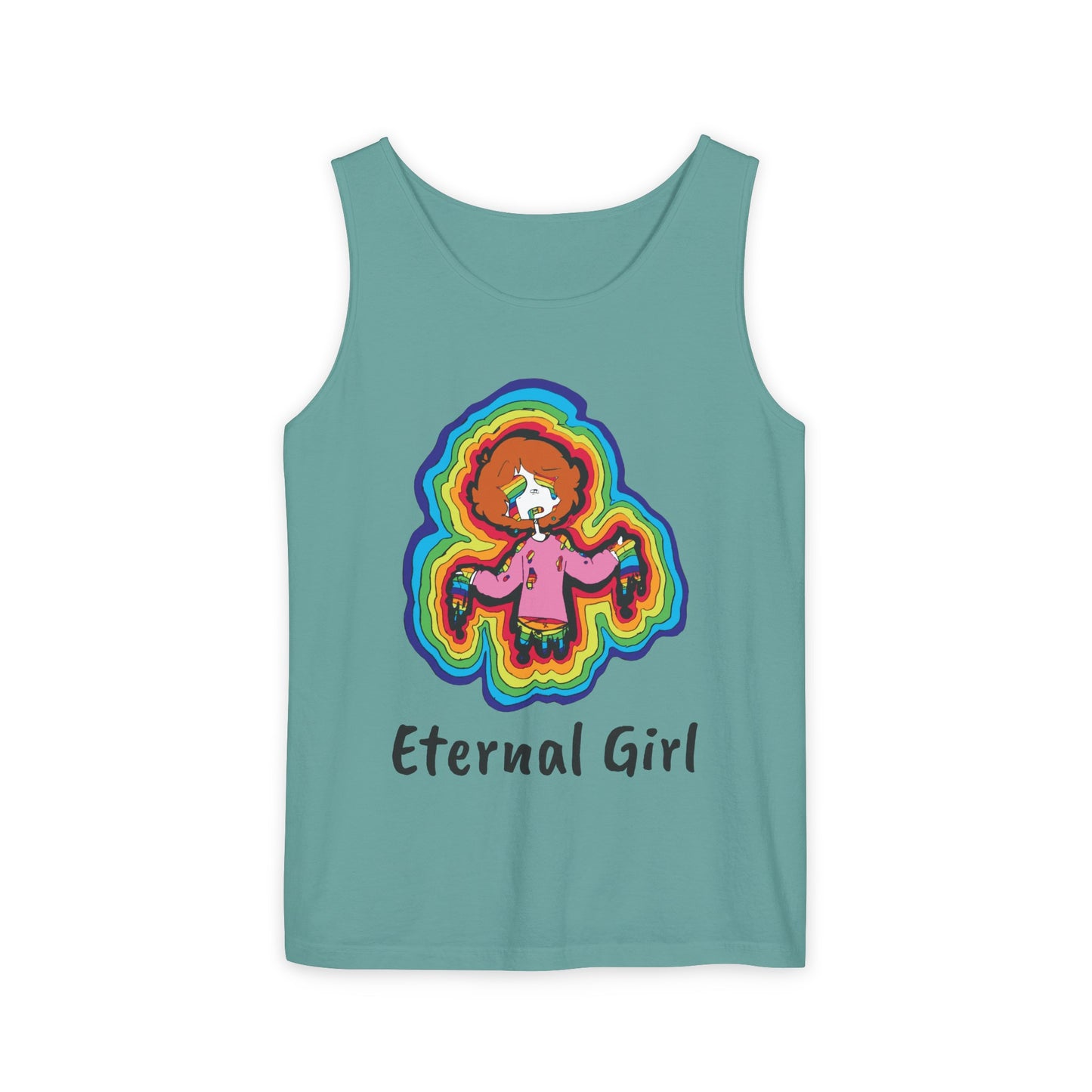 "Eternal Girl" Original Art-Unisex Garment-Dyed Tank Top