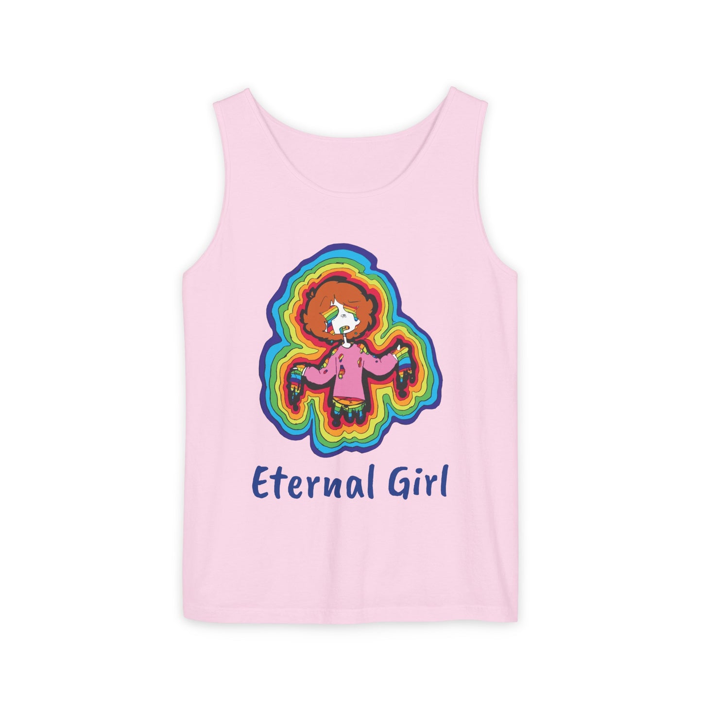 "Eternal Girl" Original Art-Unisex Garment-Dyed Tank Top