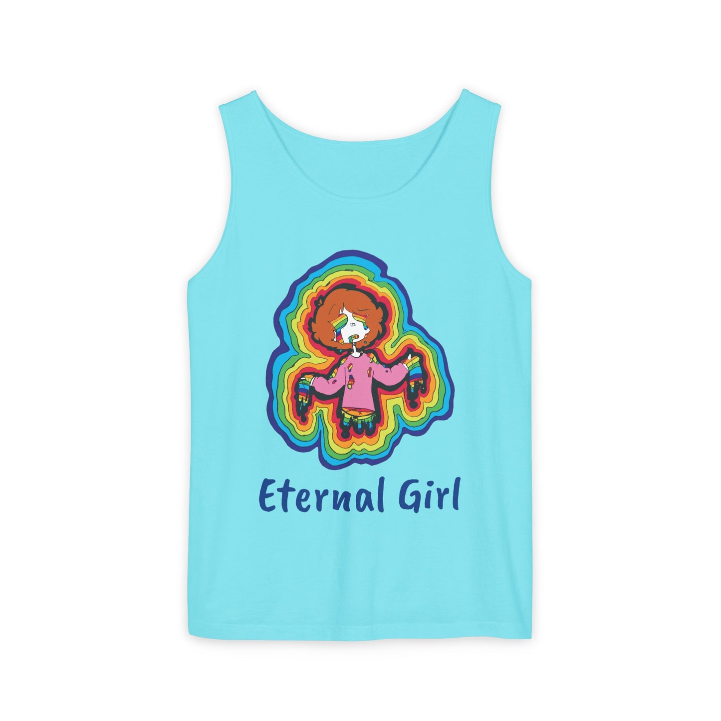 "Eternal Girl" Original Art-Unisex Garment-Dyed Tank Top