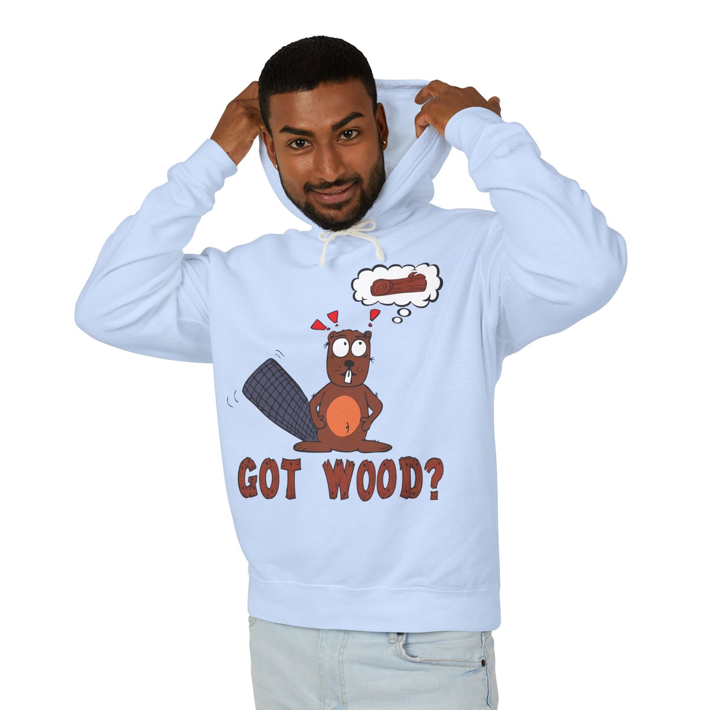 "Got Wood?" Beaver/PNW Unisex Hooded Sweatshirt (Original Art)