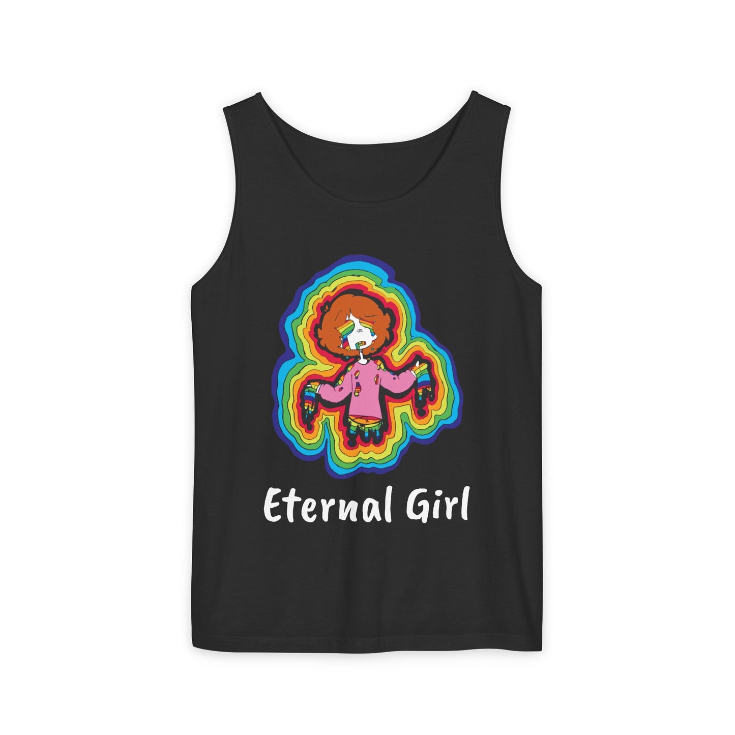 "Eternal Girl" Original Art-Unisex Garment-Dyed Tank Top