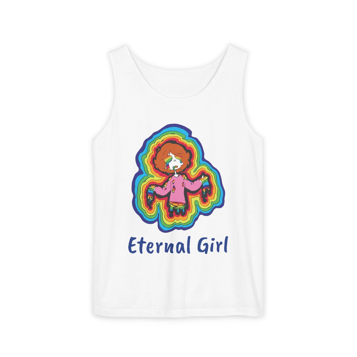 "Eternal Girl" Original Art-Unisex Garment-Dyed Tank Top