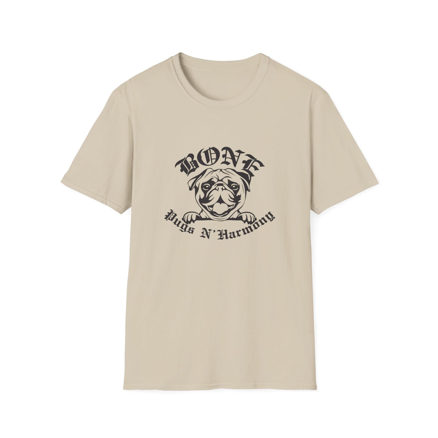 "Bone Pugs N' Harmony" Tee Shirt (Black Outline)