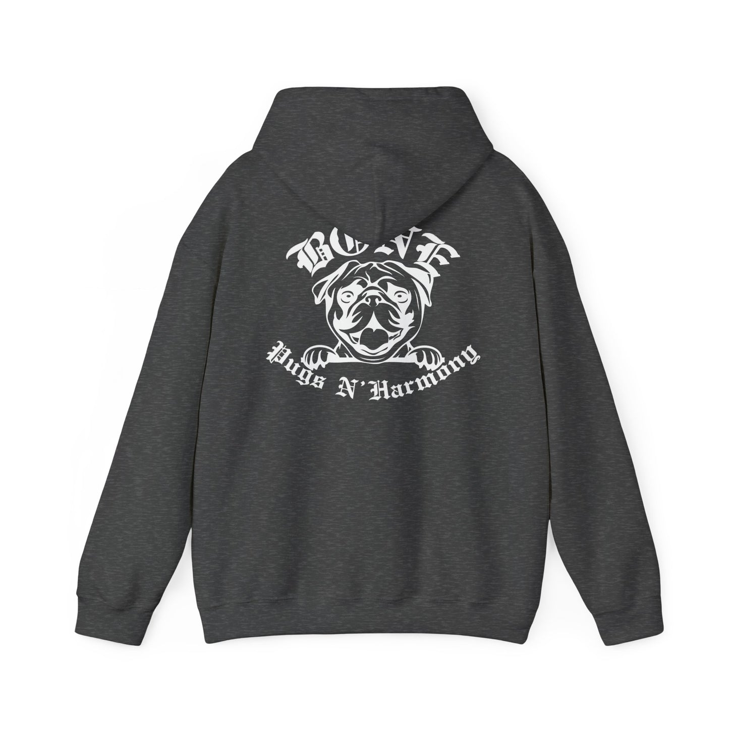 "Bone Pugs N' Harmony-We let the dogs out" Unisex Heavy Blend™ Hooded Sweatshirt