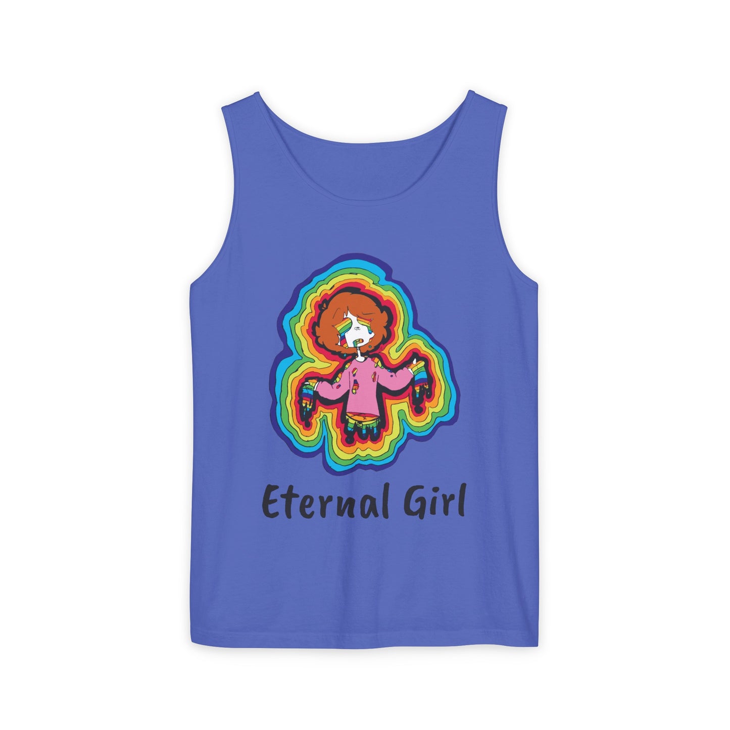 "Eternal Girl" Original Art-Unisex Garment-Dyed Tank Top