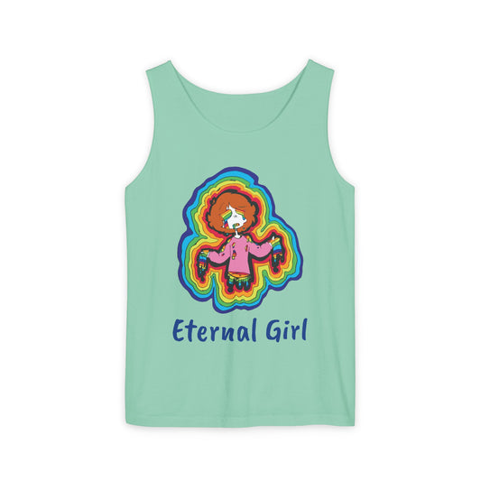 "Eternal Girl" Original Art-Unisex Garment-Dyed Tank Top