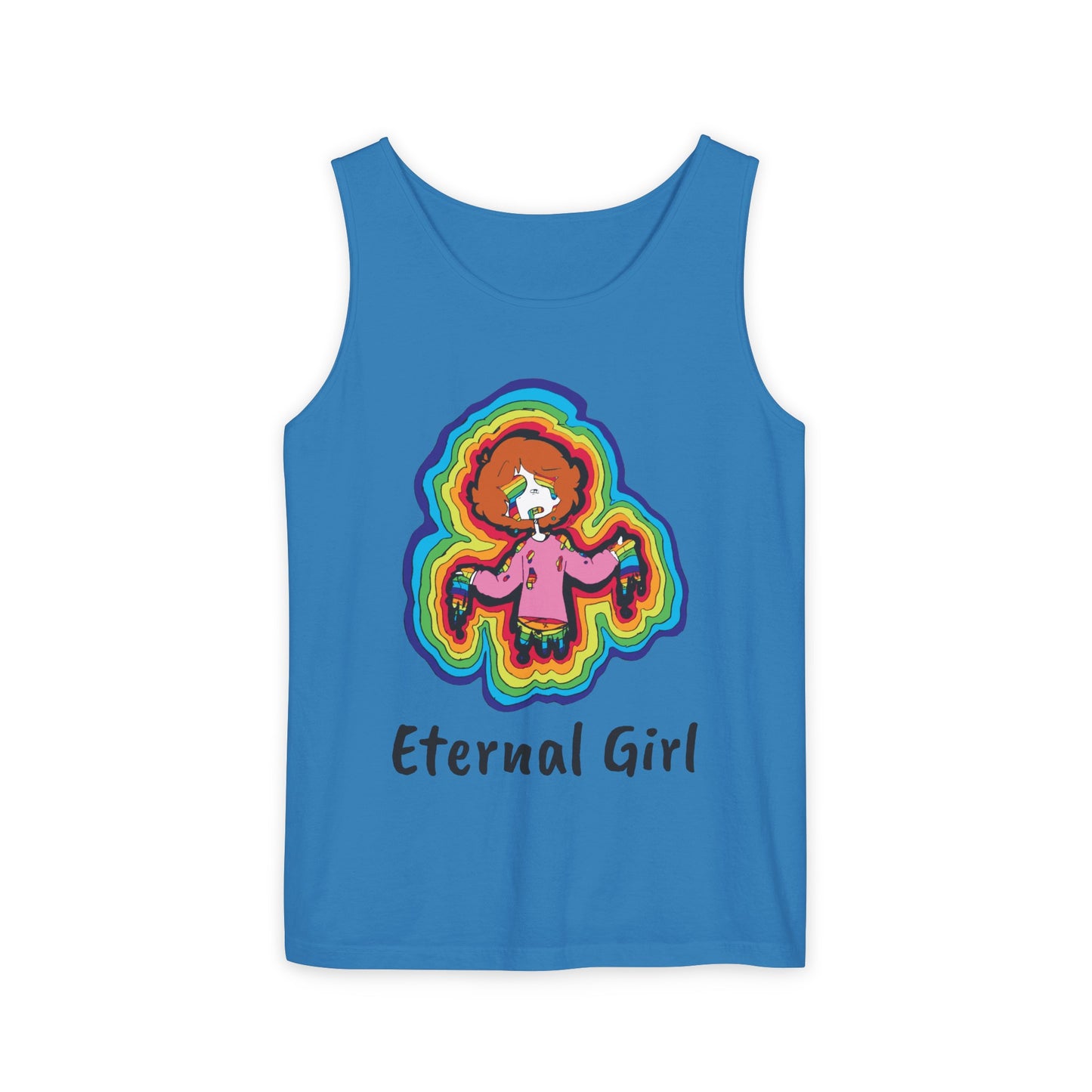 "Eternal Girl" Original Art-Unisex Garment-Dyed Tank Top