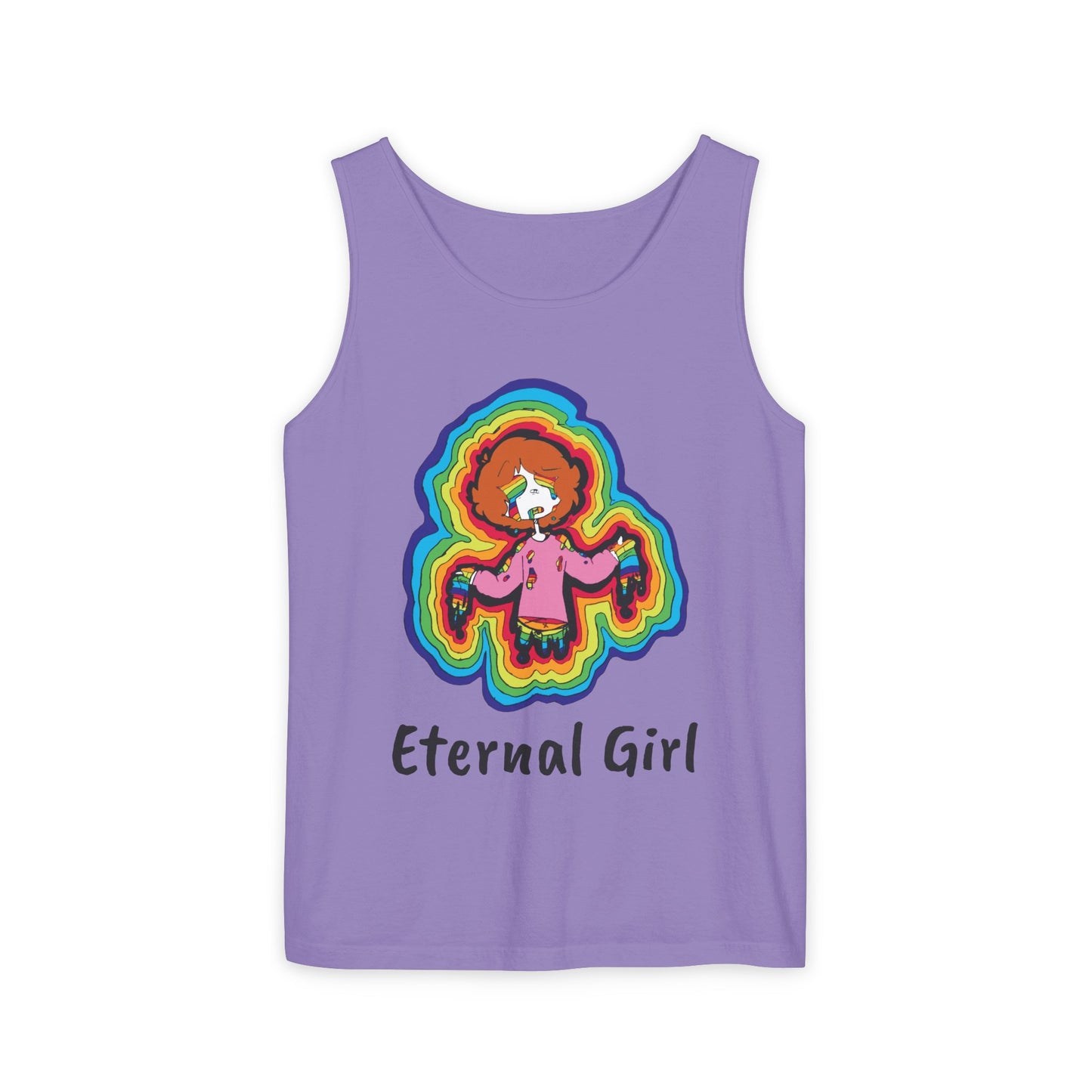 "Eternal Girl" Original Art-Unisex Garment-Dyed Tank Top