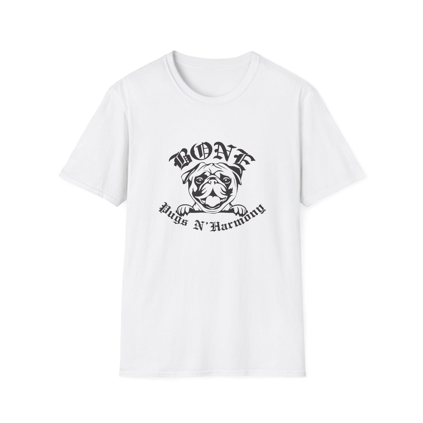 "Bone Pugs N' Harmony" Tee Shirt (Black Outline)