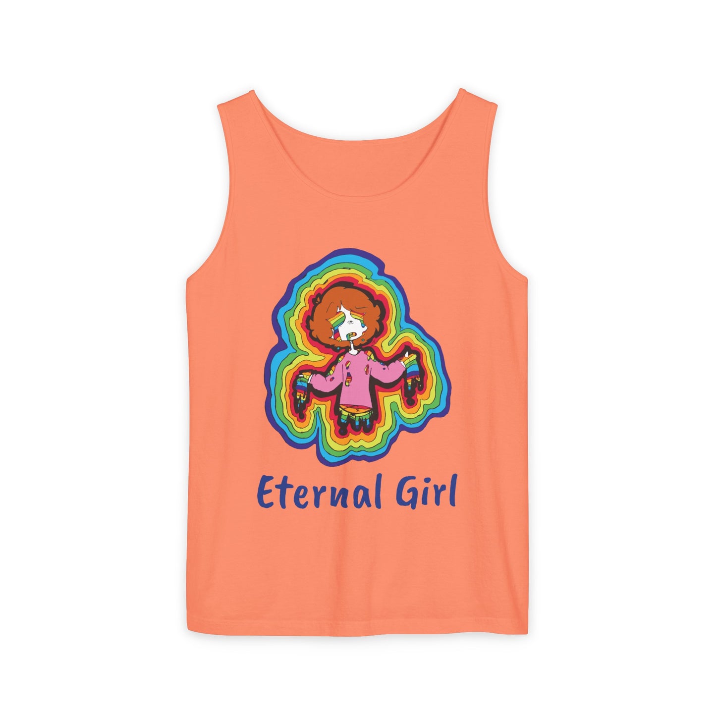 "Eternal Girl" Original Art-Unisex Garment-Dyed Tank Top