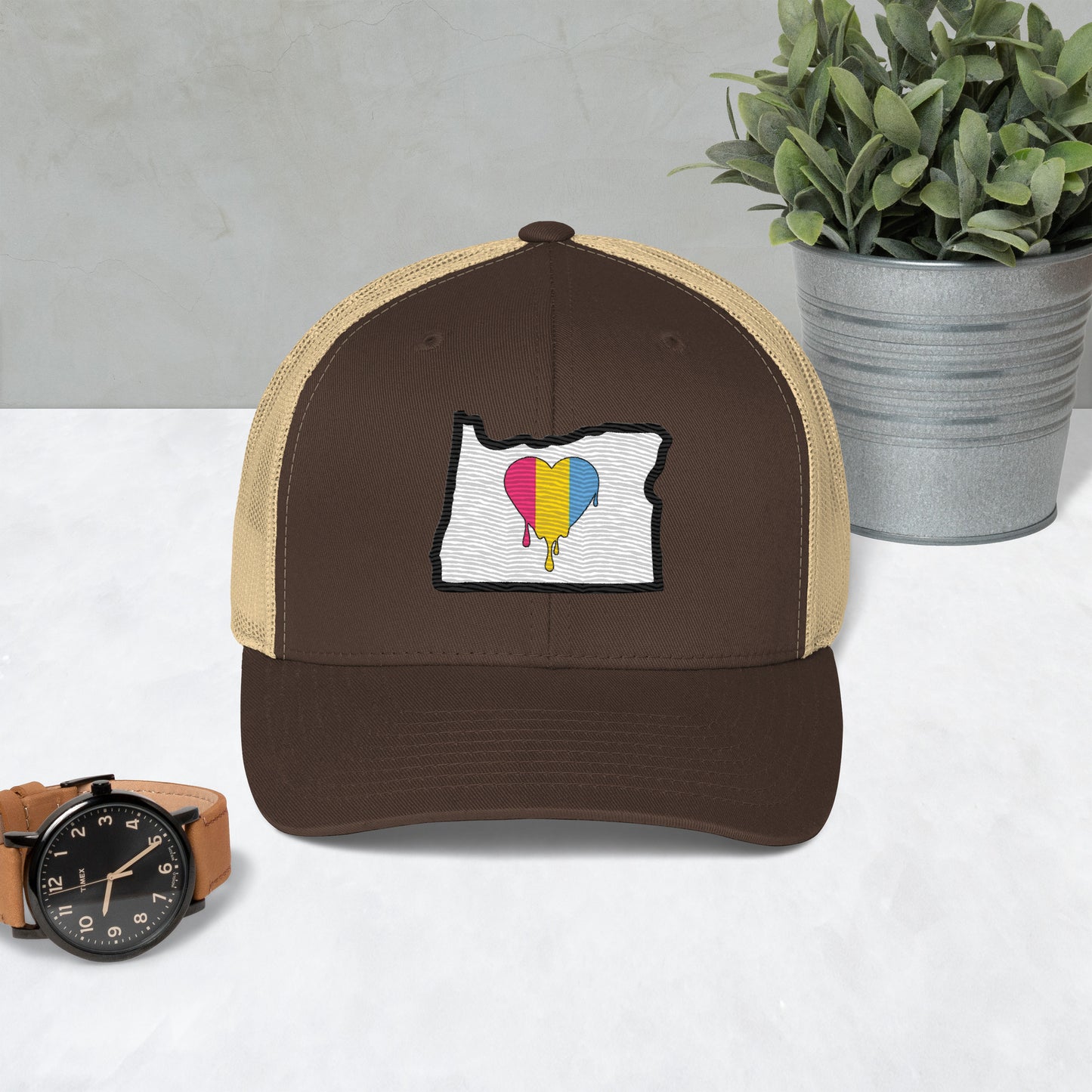 Oregon Pride Pan Flag Trucker Cap