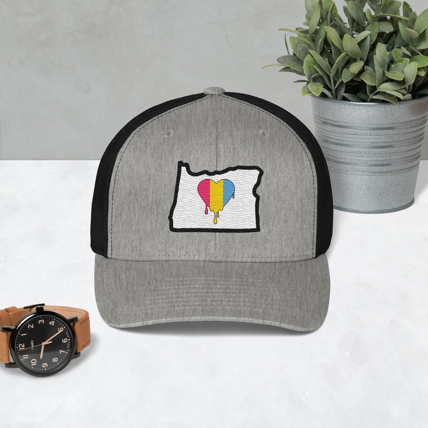 Oregon Pride Pan Flag Trucker Cap