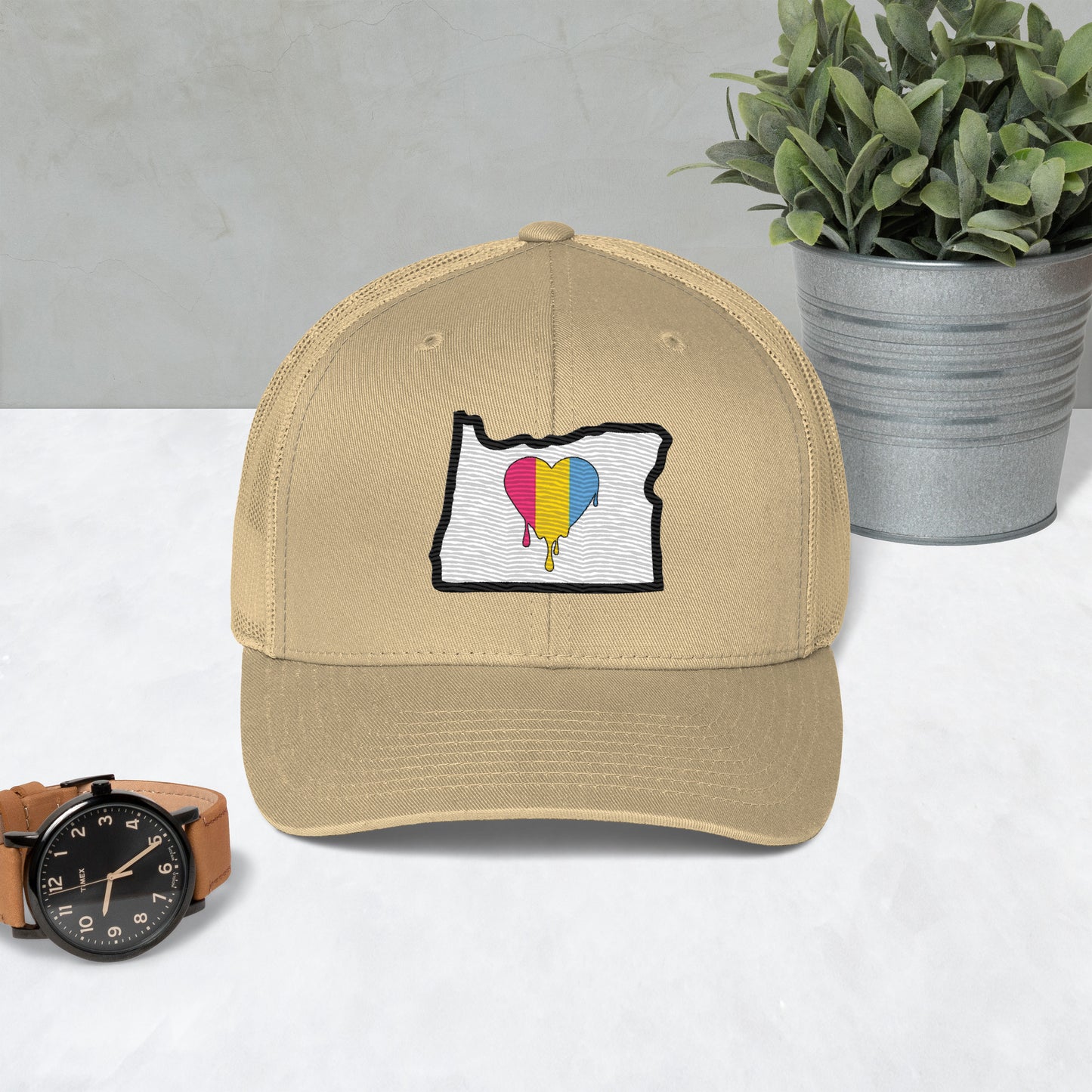 Oregon Pride Pan Flag Trucker Cap